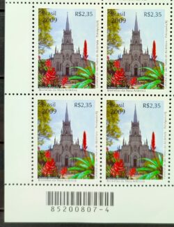 C 2781 Selo Relacoes Diplomaticas Tailandia Igreja Religiao Bromelia  2009 Quadra Codigo de Barras