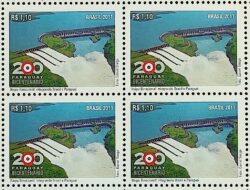 C 3088 Selo Relacoes Diplomaticas Brasil Paraguai Itaipu 2011 Quadra