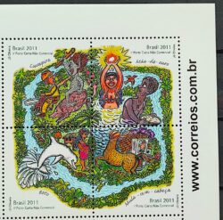 C 3102 Selo Lendas do Folclore Brasileiro Boto Indio Curupira Mula Sem Cabeca Brapex 2011 Vinheta Site