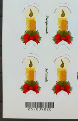 C 3138 Selo Velas de Natal Religião 2011 Quadra Codigo de Barras