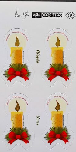 C 3138 Selo Velas de Natal Religião 2011 Quadra Vinheta Correios