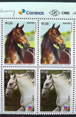 C 3592 Selo Brasil Eslovenia Cavalo 2016 Quadra Vinheta Correios