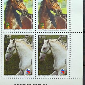 C 3592 Selo Brasil Eslovenia Cavalo 2016 Quadra Vinheta Site