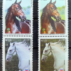 C 3592 Selo Brasil Eslovenia Cavalo 2016 Variedade de Cor