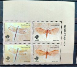 C 3687 Selo GeoPark Araripe Libelula Mariposa Inseto 2016 Quadra Vinheta Site