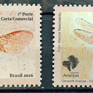 C 3687 Selo GeoPark Araripe Libelula Mariposa Inseto 2016 Serie Completa