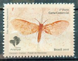 C 3688 Selo GeoPark Araripe Mariposa Inseto 2016