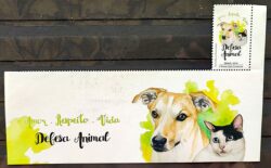 C 3751 Selo Defesa Animal Cachorro Gato 2018 Vinheta 1