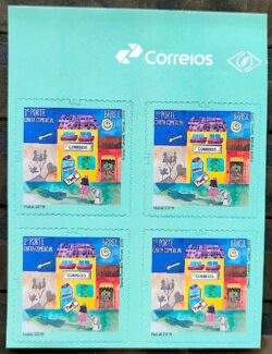 C 3876 Selo Natal Cachorro Servico Postal 2019 Quadra Vinheta Correios