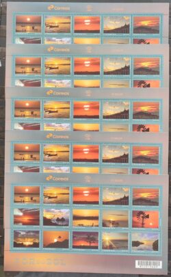 C 4037 Selo Por do Sol Catavento Barco Igreja 2022 Folha 5 Unidades