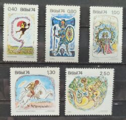 C 829 Selo Lendas Populares Saci Zumbi 1974 Serie Completa