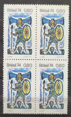 C 830 Selo Lendas Populares Zumbi 1974 Quadra