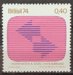 C 837 Selo Meios de Comunicacao Televisao 1974 CLM