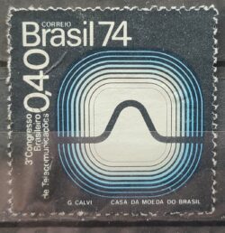 C 850 Selo Congresso de Telecomunicacoes Comunicacao 1974 CMC 1