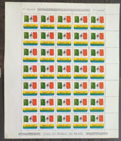 C 852 Selo Presidente do Mexico Luis Echeverria Alvarez Bandeira 1974 Folha