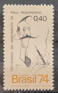 C 855 Selo Centenario Raul Pederneiras Pintor Arte 1974 CLM