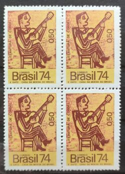 C 861 Selo Cultura Popular Literatura de Cordel Violao Musica 1974 Quadra