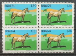 C 865 Selo Animais Brasileiros Cavalo Crioulo 1974 Quadra