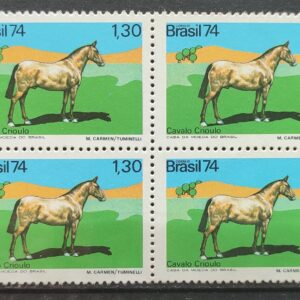 C 865 Selo Animais Brasileiros Cavalo Crioulo 1974 Quadra