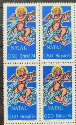 C 868 Selo Natal Religiao Anjo Barroco 1974 Quadra