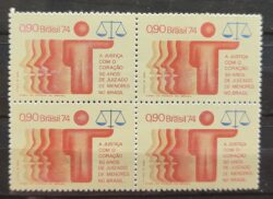 C 870 Selo Cinquentenario Juizado de Menores Direito Crianca Infantil 1974 Quadra