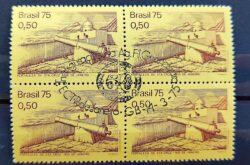 C 876 Selo Fortalezas Coloniais Santa Cruz Militar 1975 Quadra CBC RJ