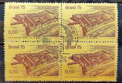 C 877 Selo Fortalezas Coloniais Reis Magos RN Militar 1975 Quadra CBC RJ