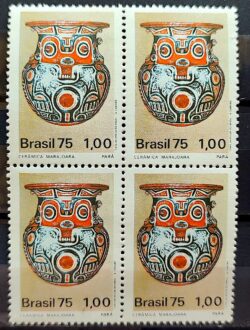 C 896 Selo Arqueologia Brasileira Ceramica Indio 1975 Quadra