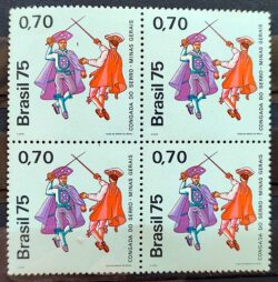 C 900 Selo Manifestacoes Folcloricas Congada Minas Gerais Espada 1975 Quadra