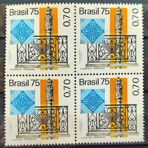 C 906 Selo Cidades Historicas do Brasil Alcantara Maranhao 1975 Quadra