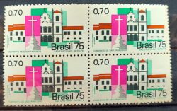 C 908 Selo Cidades Historicas do Brasil Sao Cristovao Sergipe 1975 Quadra
