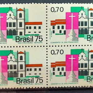 C 908 Selo Cidades Historicas do Brasil Sao Cristovao Sergipe 1975 Quadra