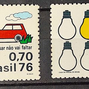 C 921 Selo Presevacao de Recursos Economicos Energia Eletricidade Carro 1976 Serie Completa 02
