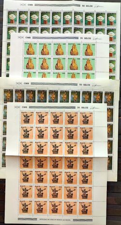 C 964 Selo Evolucao da Escultura no Brasil Arte 1976 Folha Serie Completa