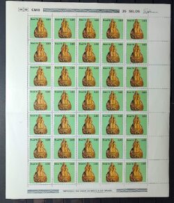 C 964 Selo Evolucao da Escultura no Brasil Arte N S Mont Serrat 1976 Folha