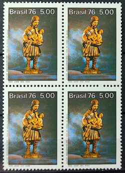 C 965 Selo Evolucao da Escultura no Brasil Arte Sao Jose 1976 Quadra