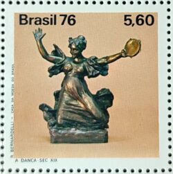 C 966 Selo Evolucao da Escultura no Brasil Arte Danca 1976