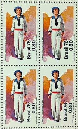 C 970 Selo Marinha do Brasil Militar Marinheiro 1976 Quadra