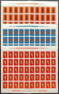 C 972 Selo Arte e Cultura Negra Africana Roda Viva 1977 Folha Serie Completa