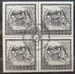 C 991 Selo Centenario Ferrovia Sao Paulo Rio de Janeiro Trem 1977 Quadra CBC SP