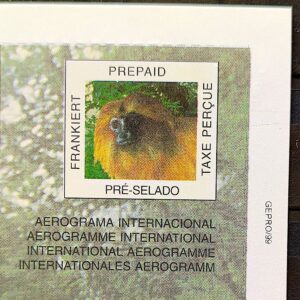Cod 0010a Aerograma Internacional Mico Leao Dourado Macaco Fauna GEPRO 1999
