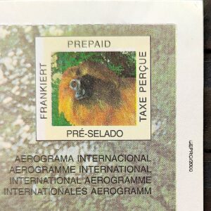 Cod 0010b Aerograma Internacional Mico Leao Dourado Macaco Fauna GEPRO 2000