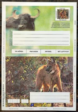 Cod 0011a AEROGRAMA INTERNACIONAL BUFALO E LOBO GUARÁ Fauna GEPRO 1999