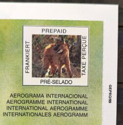 Cod 0011a AEROGRAMA INTERNACIONAL BUFALO E LOBO GUARÁ Fauna GEPRO 1999