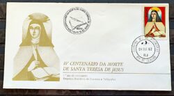 Envelope FDC 265 Santa Teresa de Jesus Religião 1982 CBC e CPD RJ 02