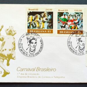 Envelope FDC 277 1983 Carnaval Brasileiro Brasiliana Musica CBC RJ 02