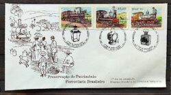 Envelope FDC 289 1983 Patrimonio Ferroviario Trem Ferrovia CBC MG RJ SP 01