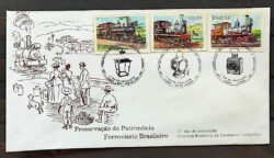 Envelope FDC 289 1983 Patrimonio Ferroviario Trem Ferrovia CBC MG RJ SP 02