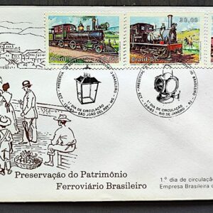 Envelope FDC 289 1983 Patrimonio Ferroviario Trem Ferrovia CBC MG RJ SP 04