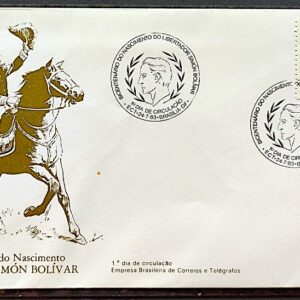 Envelope FDC 291 1983 Simon Bolivar Cavalo CBC Brasilia 01